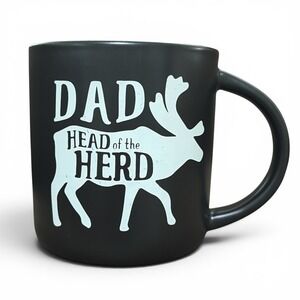 Caribou Coffee Dad‎ Head of the Herd Matte Black Ceramic Mug 16oz Father's Day
